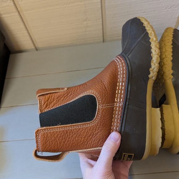 L.L Bean Chelsea Pull-on Duck Boots Leather Waterproof Hunting Outdoor - Picture 12 of 16